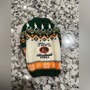 Titos Handmade Vodka Mini Knit Bottle Sweater Limited Edition NWT